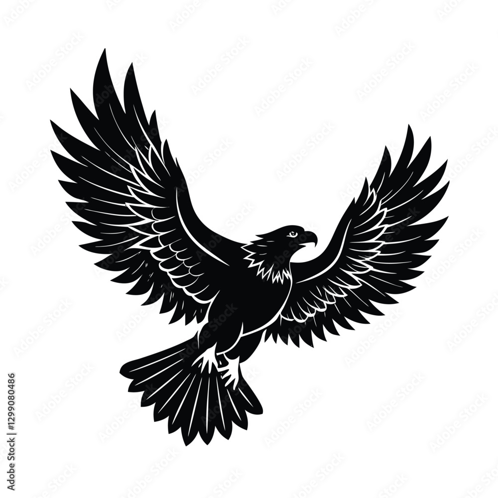 Obraz premium Eagle vector illustration Silhouette on white background