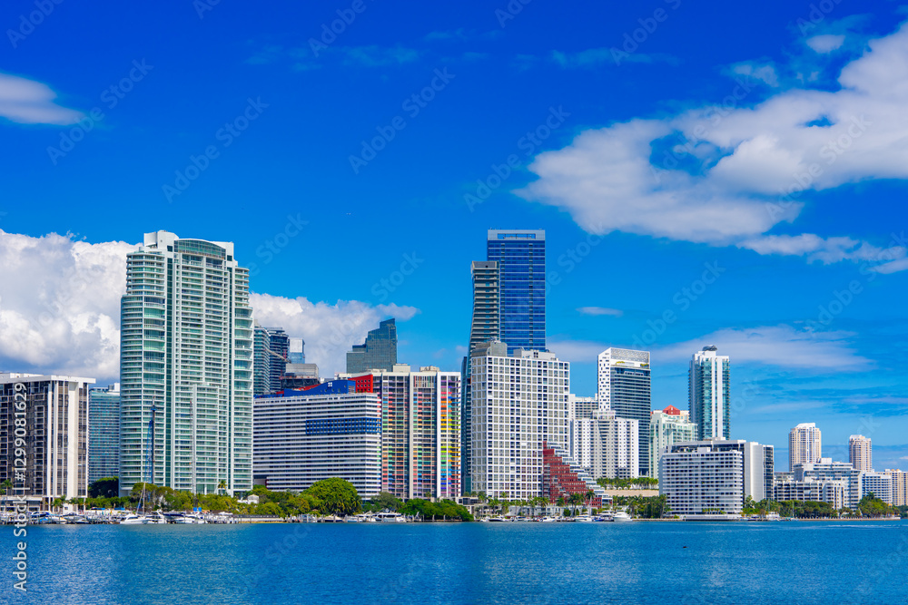 Naklejka premium 2025 travel Brickell Miami FL