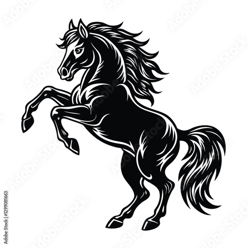 Horse vector illustration Silhouette on white background
