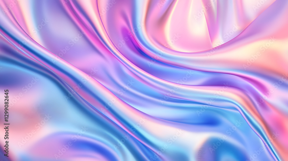 Obraz premium Beautiful, smooth, iridescent background with pastel blue, pink, and purple colors 