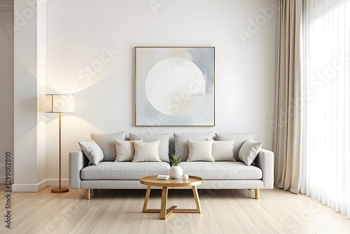 Modern Cozy Living Room with Golden Accents
