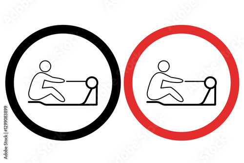 No rowing machine workout icons