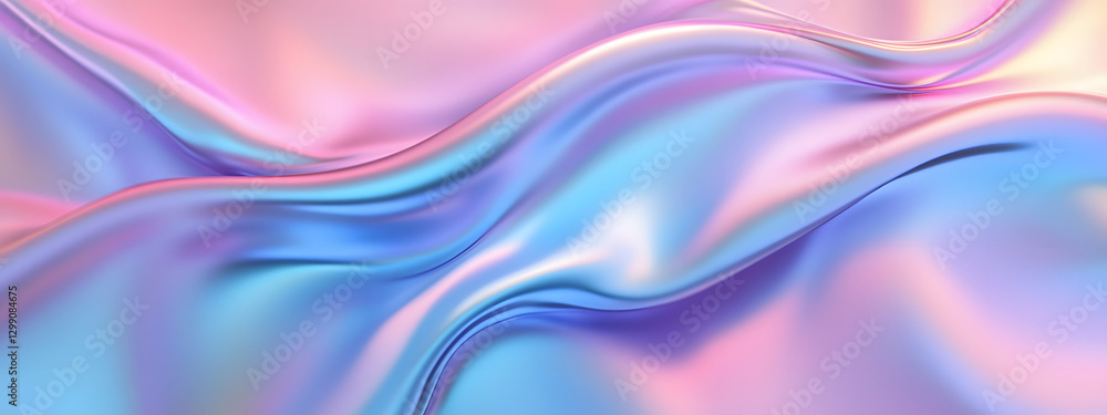 Naklejka premium Beautiful, smooth, iridescent background with pastel blue, pink, and purple colors 