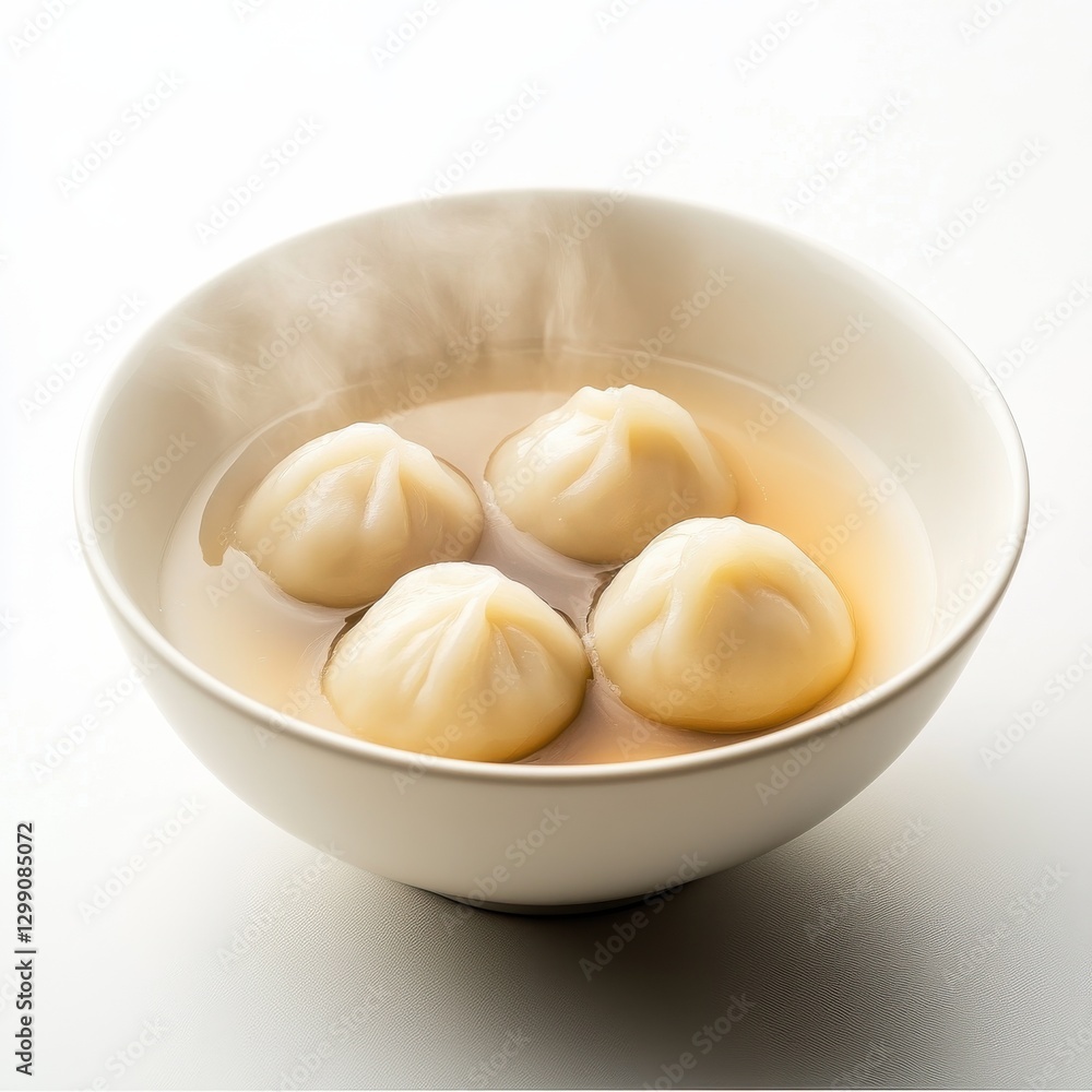 Tangyuan Dumplings Arranged Neatly on White Background Tangyuan Dumplings Arranged Neatly on White Background