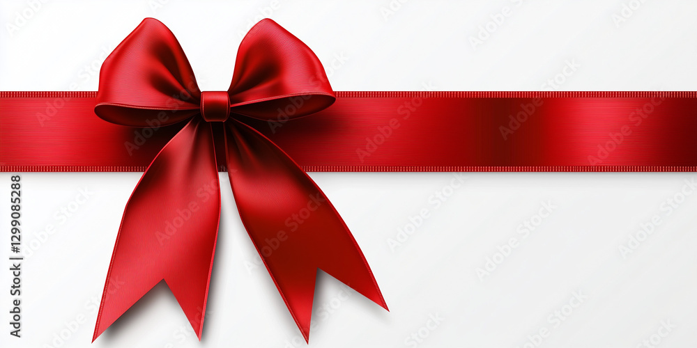 Red ribbon bow on white Red ribbon bow on white