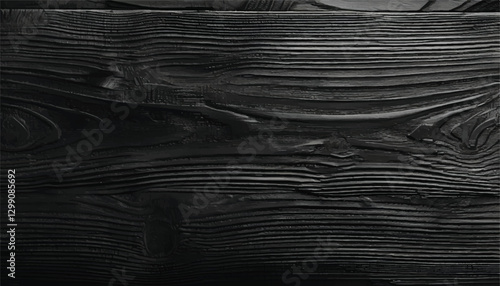 Black wood texture. Black wooden background. Wood grains. Texture of natural black wood. 