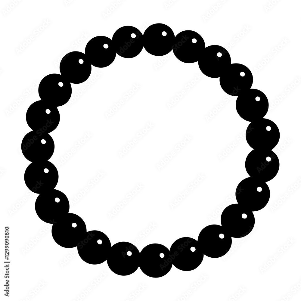 Obraz premium Beaded Bracelet silhouette vector