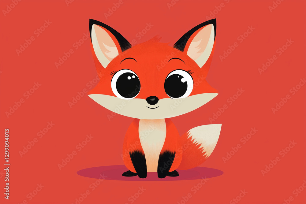 Digital illustration of a cartoon fox with large pixelated eyes in NFT art style Digital illustration of a cartoon fox with large pixelated eyes in NFT art style