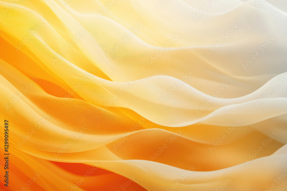 Abstract image of flowing, translucent fabric in warm, golden hues. Abstract image of flowing, translucent fabric in warm, golden hues.