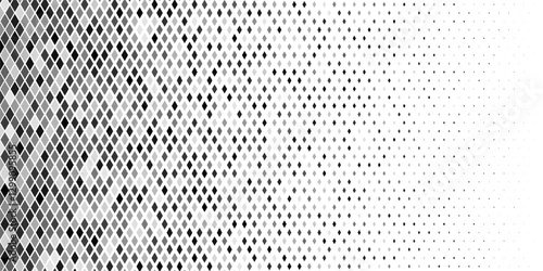 Square dot dissolve pattern background. Diamond pixel primitive liquid matrix. Geometric fade cyber vector abstract gradient. Optical blob texture digital grid. Shape connect disperse halftone mosaic