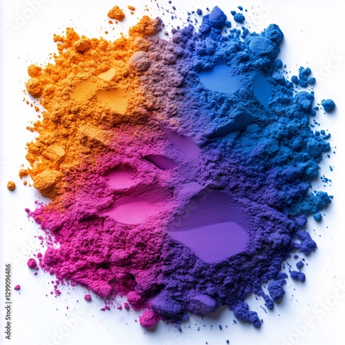 Bright Colored Powders in a Bowl Arranged for a Traditional Celebration Festival