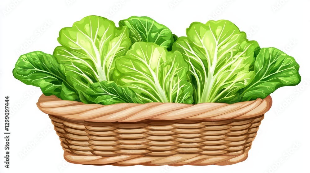 Fresh Green Lettuce in a Basket Surrounded by Chaos and Color Fresh Green Lettuce in a Basket Surrounded by Chaos and Color