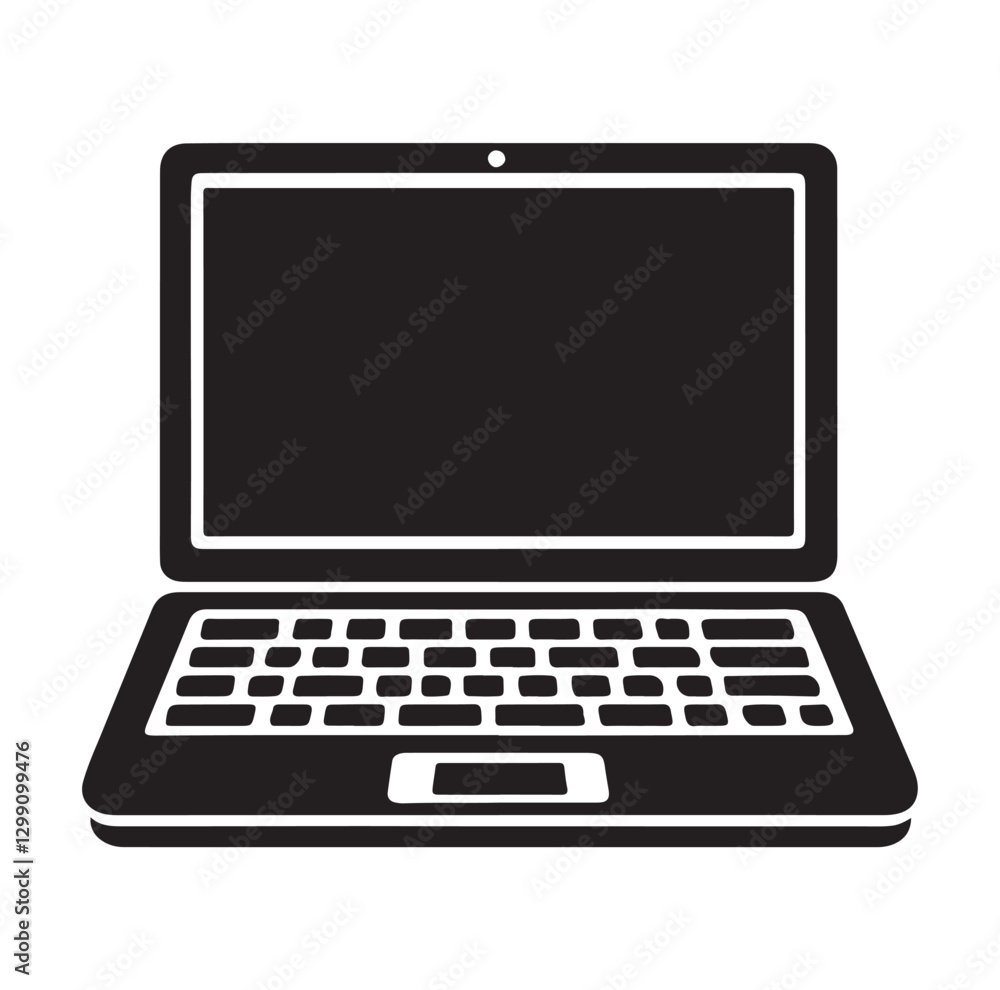Laptop silhouette Laptop computer art design vector illustration with a white background Laptop silhouette Laptop computer art design vector illustration with a white background