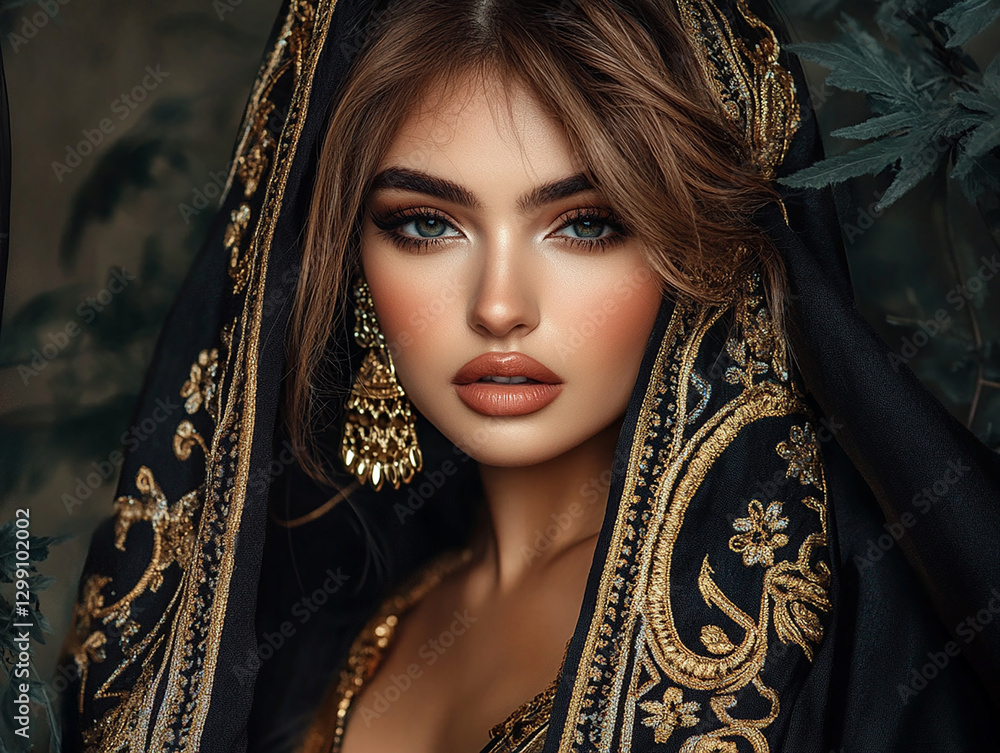 Middle Eastern Arab beauty close-up Middle Eastern Arab beauty close-up
