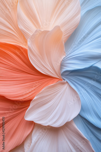Poetic macro shot highlighting the transition between red and blue brushstroke arcs, crisp color