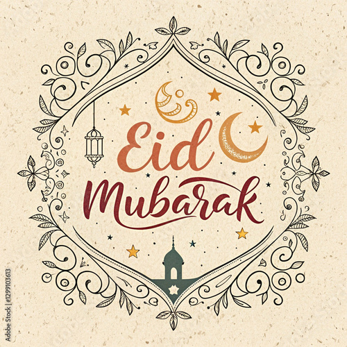 eid Mubarak typography design