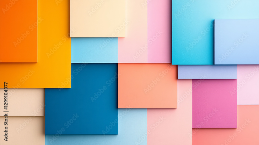 Bold editorial style capturing overlapping sheets in pastel prism finishes, intense navy edges, Bold editorial style capturing overlapping sheets in pastel prism finishes, intense navy edges,