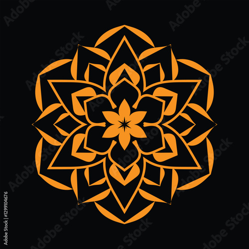 Luxury ornamental mandala artwork in gold and black for backgrounds