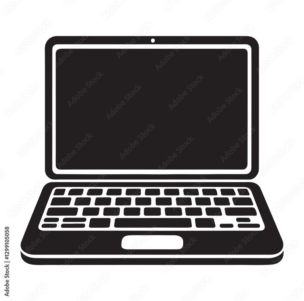 Laptop silhouette Laptop computer art design vector illustration with a white background Laptop silhouette Laptop computer art design vector illustration with a white background