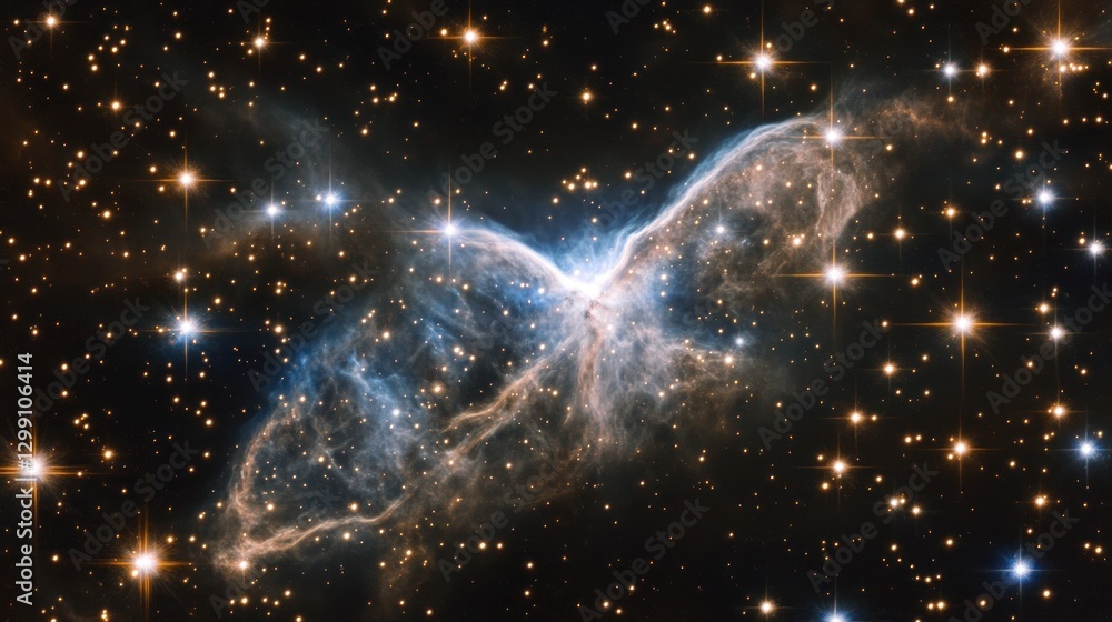 Obraz premium Spectacular Celestial Butterfly Nebula with Countless Stars in Deep Space