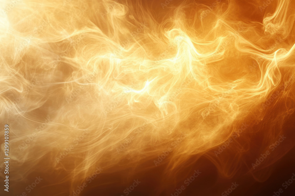 Fototapeta premium Abstract image of swirling, golden smoke or energy, creating a dynamic and ethereal atmosphere.