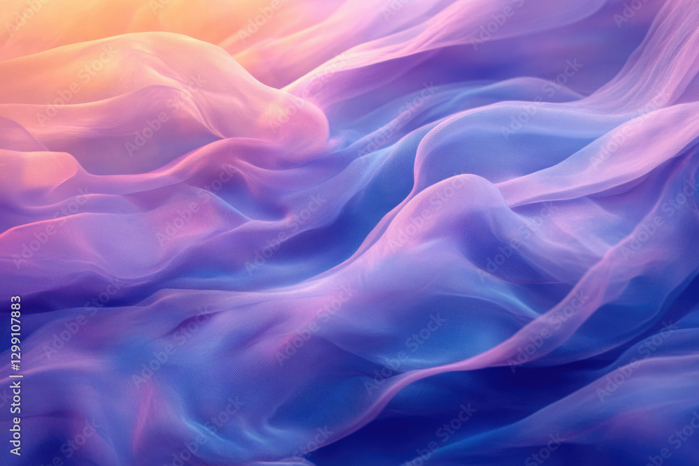 Fototapeta premium Abstract image of flowing pastel purple and blue fabric, creating a dreamy, ethereal mood.