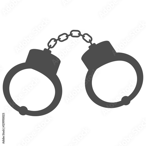 Silhouette of Handcuffs with Chain Link