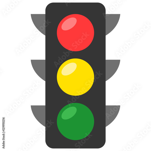 Traffic light with red yellow and green lights.