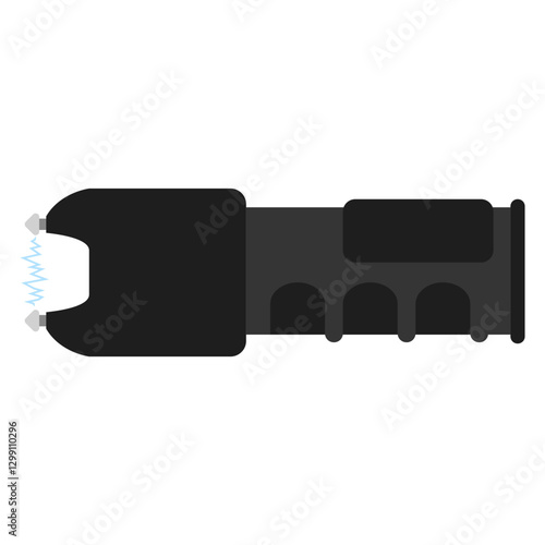 Black stun gun with a blue electric shock, perfect for selfdefense concepts in safety, security, protection, law enforcement, and weaponry themes.