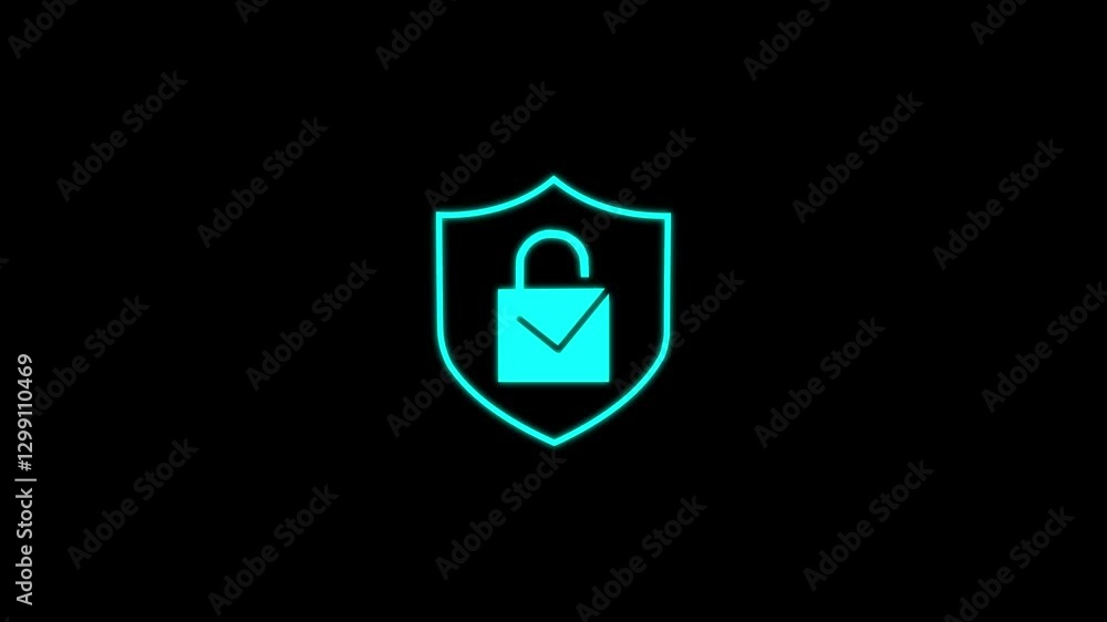 glowing neon color animation lock icon protection safety security privacy password circle closed animated sign symbol. on black background. Security privacy password protection safety animated video. glowing neon color animation lock icon protection safety security privacy password circle closed animated sign symbol. on black background. Security privacy password protection safety animated video.