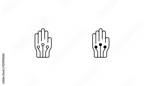 Control icons set line and glyph vector icon