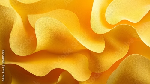 A yellow fabric with a wave pattern. The fabric is made of a material that looks like it's made of paper