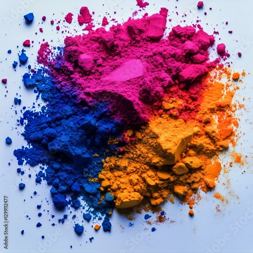 Colorful Powdered Pigments Arranged in a Vibrant Wheel Pattern for Artistic P...