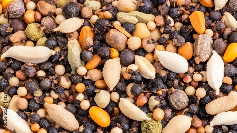 Close-up Aromatic Spice Blend Texture Background Close-up Aromatic Spice Blend Texture Background
