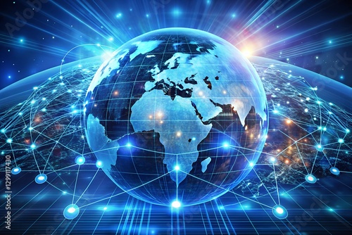 Global network digital world futuristic technology cyber space internet connections network artificial intelligence blockchain innovation connectivity milkyhexddway Backgrounds advertising metallic