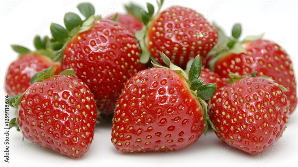 Closeup of Fresh Juicy Red Strawberries Pile Closeup of Fresh Juicy Red Strawberries Pile