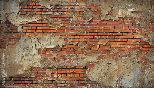 Brick wall texture. Weathered brick wall. Old wall texture. Weathered Red Brick Wall with Varied Texture.