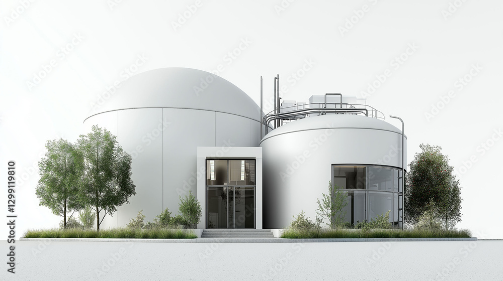 Fototapeta premium Anaerobic digestion biogas systems. Anaerobic digestion biogas system design illustration