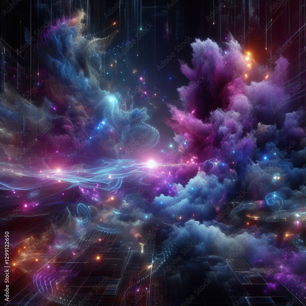 Fototapeta premium Metaverse Tech Nebulae 