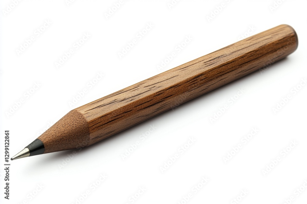 Obraz premium Wooden Pencil on White Background