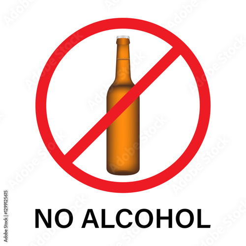 No Alcohol Sign. Vector Illustration.