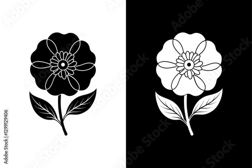 Buttercup flower icon vector on White Background ,Vector Art Illustration on white background.
