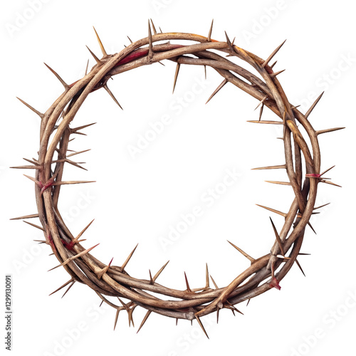 crown of thorns on white background