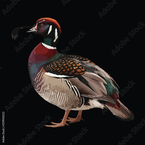 Guinea fowl Vector Illustration