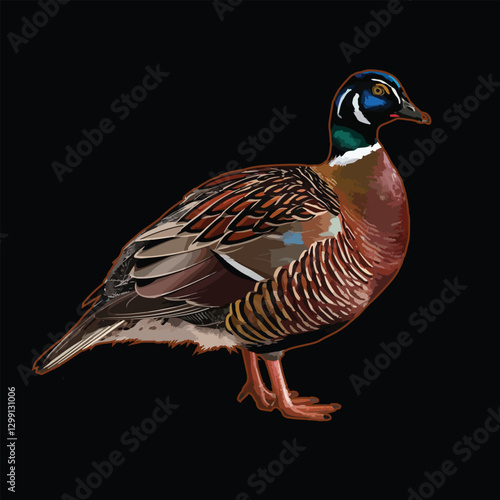 Guinea fowl Vector Illustration