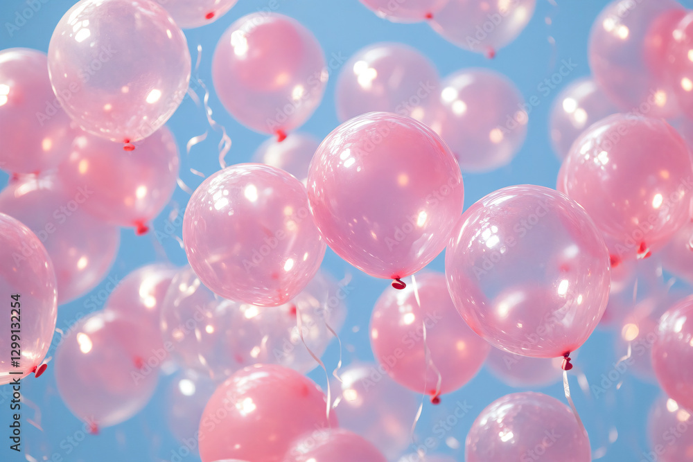 a bunch of pink balloons floating in the air a bunch of pink balloons floating in the air