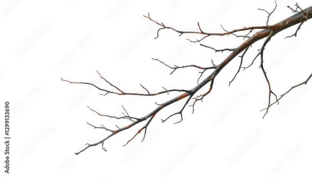 Bare, twisted branches isolated on pure white backdrop, form, backdrop Bare, twisted branches isolated on pure white backdrop, form, backdrop