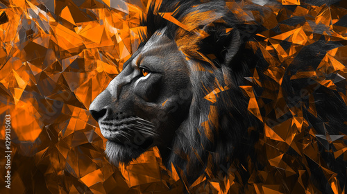 Lion for graphic work. Lion abstract art background.Animal backdrop wallpaper