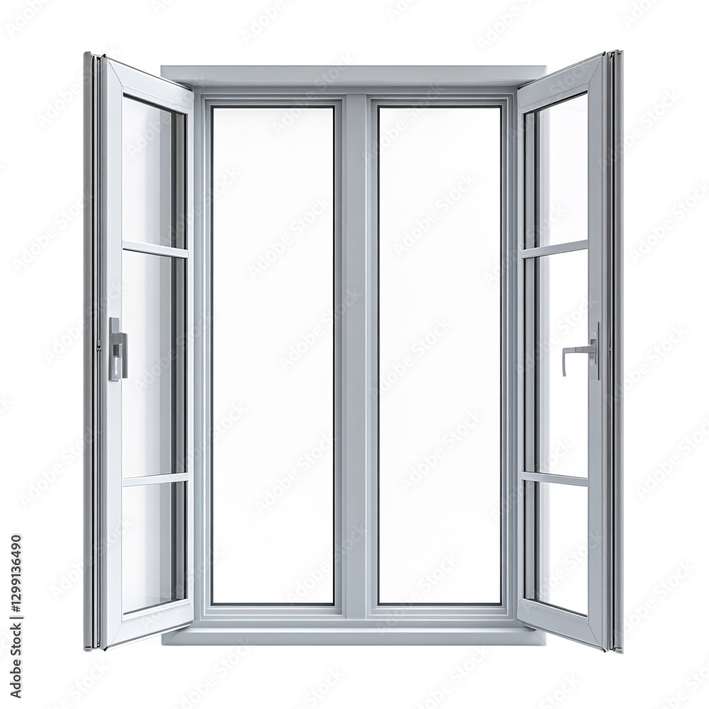 Open window isolated on transparent background