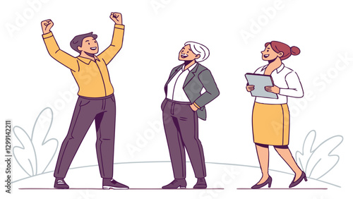 business team success vector illustration